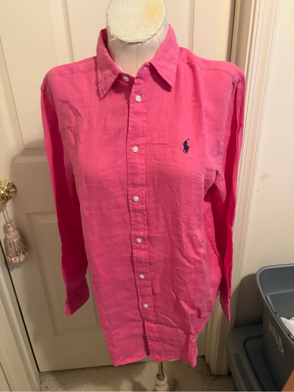 Polo Ralph Lauren Pink Button-Down Shirt for Wonen linen M $148 nwt